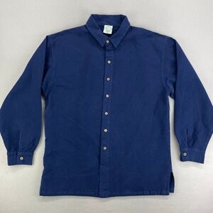 Drawstrings of Malibu Shirt Mens XL Blue Heavy Cotton Long‎ Sleeve made in USA